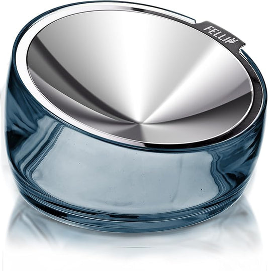 Felli Oblik Elevated Cat Food Bowls 304 Stainless Steel Removable Flat Dish for Whisker Fatigue & Dishwasher Easy Clean, Raised Tilted Stand Non Slip + Wide Metal Plate Anti Vomit (0.5Cup, Shadow)