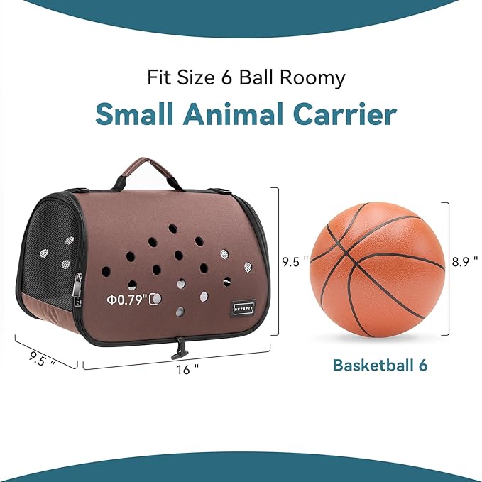 Petsfit 16 X 9 X 9 Inches Rabbit Carrier, Portable Bunny Carrier with Ventilation Holes, Guinea Pig Carrier for Small Animals, Chinchilla, Hedgehog, Squirrel