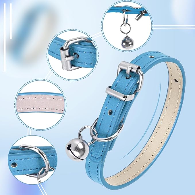 XS Dog Collar for Teacup Adjustable Teacup Dog Collar for Small Medium Large Dogs 3/8 inch Width (Blue, XS)