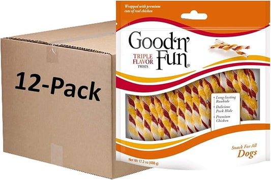 Good'n'Fun Good ‘N’ Fun Triple Flavor Twists, 70 Count (Pack of 12)