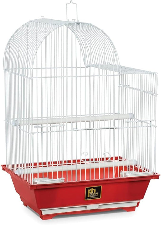 Mediterranean Mastery Bird Cage with Elegant Mediterranean-Inspired Design, Spacious Interior, Durable Construction, and Stylish Red