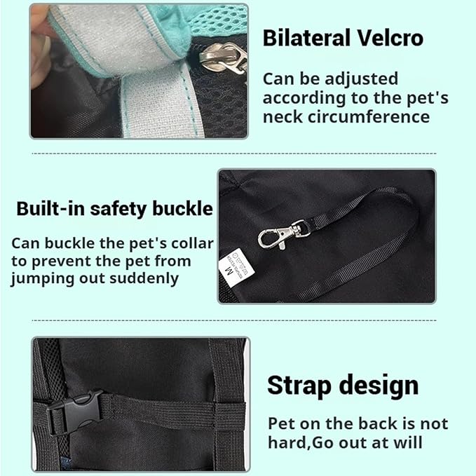 Portable Pet Carrier Backpack, Adjustable Pet Front Cat Dog Carrier Backpack Travel Bag for Small Medium Dogs Cats Puppies, Cat Backpack Carrier for Hiking Cycling (K, XL)