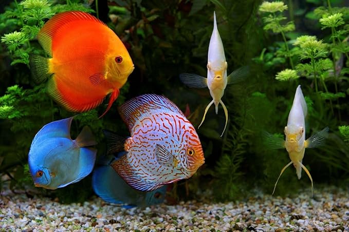 Aquatic Foods Inc. Ultra Intense Color Enhancing with a 10-Day Color Change, 1.5mm - 2mm Floating Pellets for Cichlids, Discus, All Baby and Small Tropical Fish & Pond Fish...1/4-lb Bag