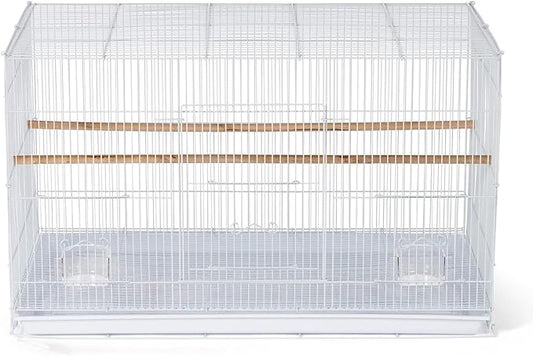 Medieval Moods Flight Bird Cage with Castle-Inspired Design, Spacious Interior, Durable Construction, and Ample Room for Birds to Fly, Play White