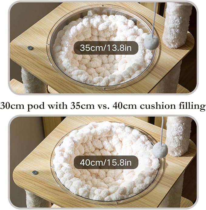 Cat Knitted Bed Mat, Extra-Soft Washable Warm Round Pads Cushions for Indoor Kittens, Cat Trees Towers, Perfect for Kneading and Sleeping (Ceremel, Medium)