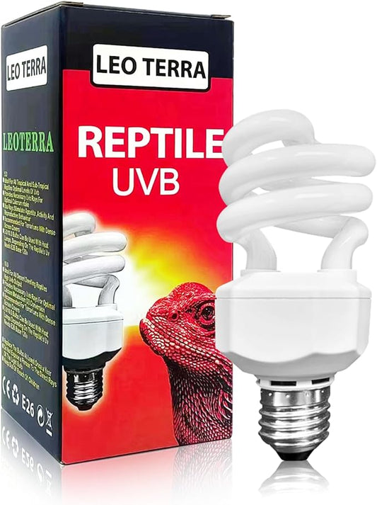 Leoterra Reptile UVB Light Bulb13W 10.0 for Bearded Dragon,Snakes,E26 Base UVA UVB Reptile Light Bulb(13W 10.0)