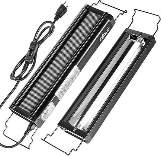Oiibo T5 HO Reptile Light Fixture UVB Lighting Combo Kit, Reptiles Terrarium Lamp Hood Light Fixture Include UVB 5.0 Rainforest Reptile Light for Chameleon Arboreal Geckos Lizard (8W)
