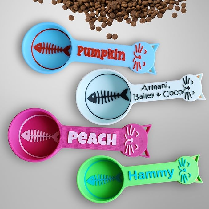 Personalized Cat Food Scoop, Cat Food Measuring Cup with Name, Kibble Scoop (5.33 oz - 2/3 cup)