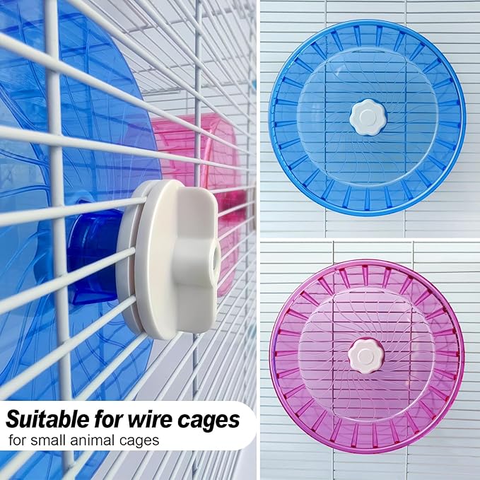 Hamster Wheel,Silent Wheel,Super Silent Hamster Exercise Wheels,Silent Hamster Wheel,Adjustable Stand Hamsters Exercise Wheels,Quiet Rat Wheel (Φ 5.5 inch, Blue)