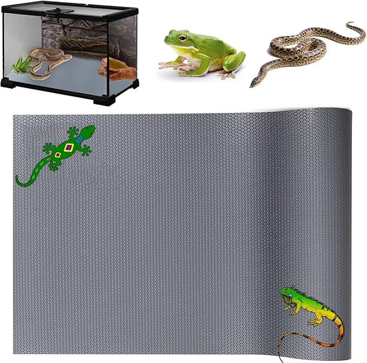 KABASI Reptile Substrate Liner Terrarium Carpet, Bearded Dragon Tank Accessories, Non-Adhesive Reptile Carpet Reptile Flooring Mat Bedding for Leopard Gecko, Snake, Lizard, Tortoise, 17.7x39.4 inch