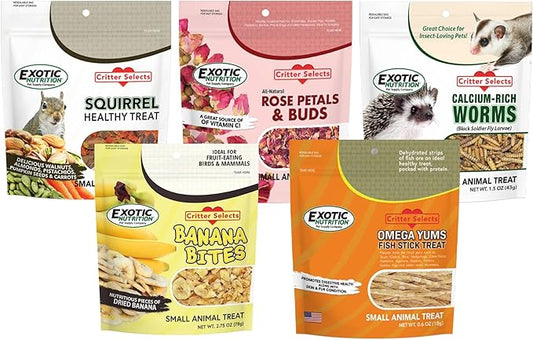 Squirrel Treat Bundle - Natural Healthy Assortment - Fruits, Veggies, Nuts & Chews - Flying, Tree & Ground Squirrels, Chipmunks, Groundhogs & Prairie Dogs