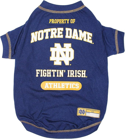 Pets First Collegiate Notre Dame Fighting Irish Dog T-Shirt, X-Small. - Licensed Shirt for Pets Team Colored with Team Logos.- Premium Stretchable Materials for The Comfrot of Your Dog & Cat.