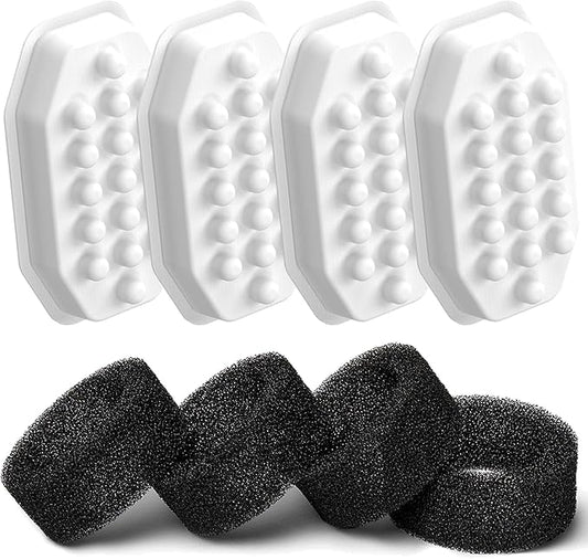 Official Cat Water Fountain Filters Replacement & Pre-Filter Sponges for 3.2L/108oz Automatic Pet Fountain Dog Water Fountain, White