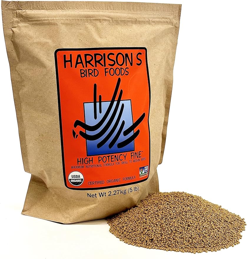 Harrison's Bird Foods High Potency Fine Certified Organic Non GMO Formula Bird Food 25lb