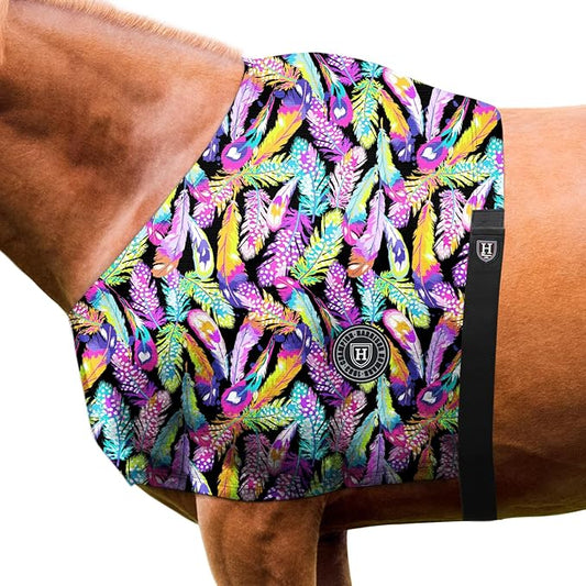 Harrison Howard Heat-Insulating Breathable Stretchy Shoulder Guard Anti Rub Bib for Horse Feather Hues M
