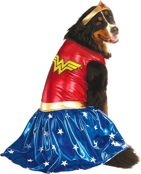 DC Comics: Wonder Woman Pet Costume for For Dogs or Cats by Rubies, XXL