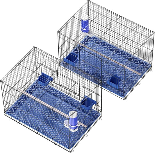 Pet Iron Bird Cage for Small Birds, Large Size 20 Inch for Parrots, Rutin Chicken, Hamster, Parakeet, Cockatiel, Lovebird, Parrotlet (2PCS)