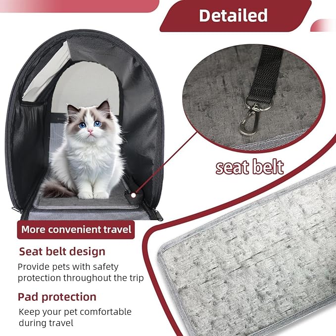 Dog Carrier Backpack for Small Pets - Cat & Dog Backpack for Hiking, Camping or Travel, Motifs African Boho Paisley Floral (20)