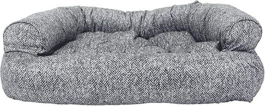 Snoozer Pet Products Luxury Overstuffed Microsuede Pet Sofa, Show Dog Collection, Large, Palmer Indigo