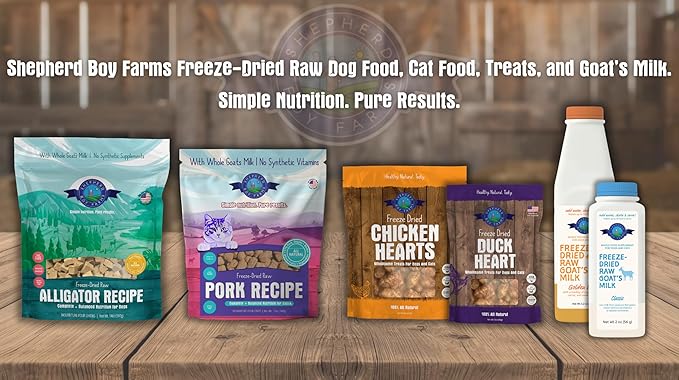 Shepherd Boy Farms Freeze-Dried Beef Cat Food – High-Protein, Grain-Free, Made with Organic Superfoods & Goat’s Milk (12oz)