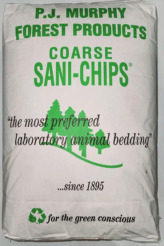 P.J. Murphy Coarse Sani-Chips, Snake Bedding, Reptile Bedding, Aspen Mulch, Reptile Bark, 22.5 lbs