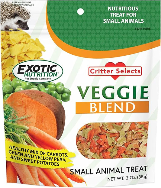 Veggie Blend (3 oz.) - Healthy Natural Mixed Dried Vegetable Treat - Sweet Potatoes, Carrots, Peas - for Degus, Chinchillas, Prairie Dogs, Rabbits, Sugar Gliders, Hedgehogs, Guinea Pigs & Small Pets…