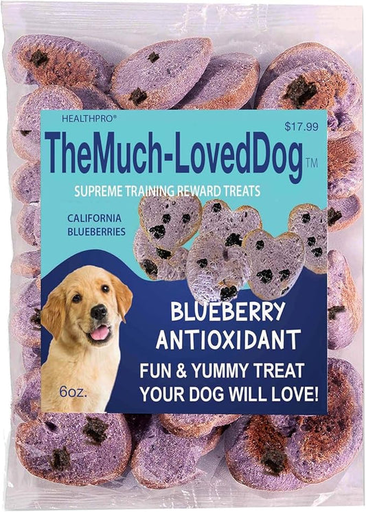 The Much-Loved Dog!™ Blueberry Dog Treat Refill – Natural Biscuits for Large & Small Dogs – Healthy Puppy Treats for All Breeds, Made in USA, Soft Training Snacks (1 Pack, Blueberry)