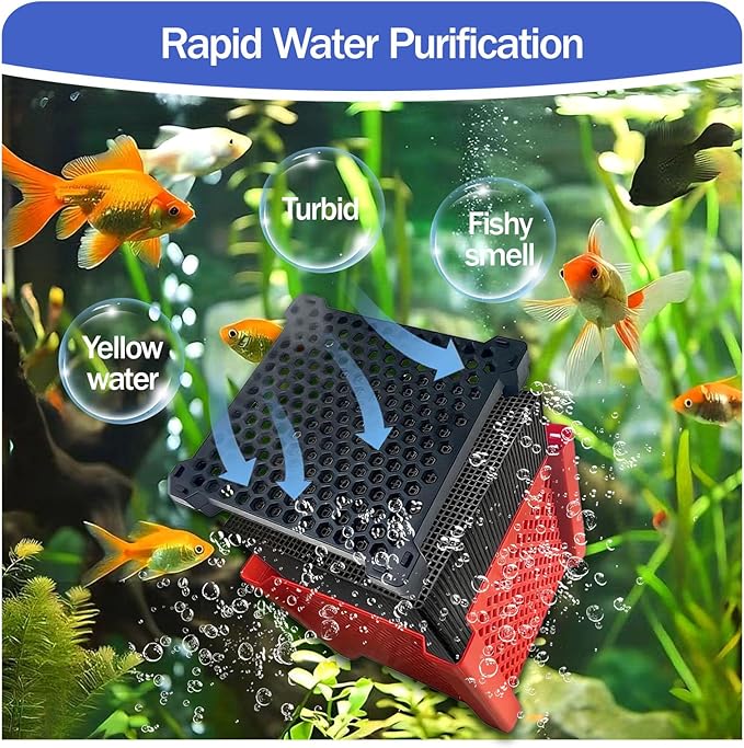2 PCS 2026 New Pure Cube Water Trough Filter 2.0, Eco-Aquarium with Honeycomb Charcoal, Super Strong Filtration Activated Carbon Filter Media for Fish Tanks, Horse Troughs, Ponds & Livestock Tanks