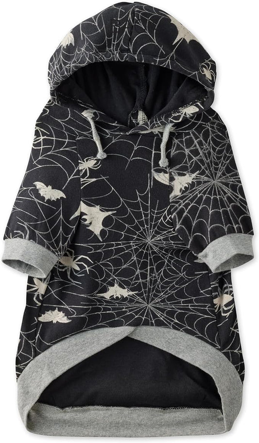 Rocky – The Orginal Lightweight Hooded TEE 100% Organic Cotton Dog Hoodie Pet Coat Sweater for Small, Medium, Large Dogs, Batty Black, Small