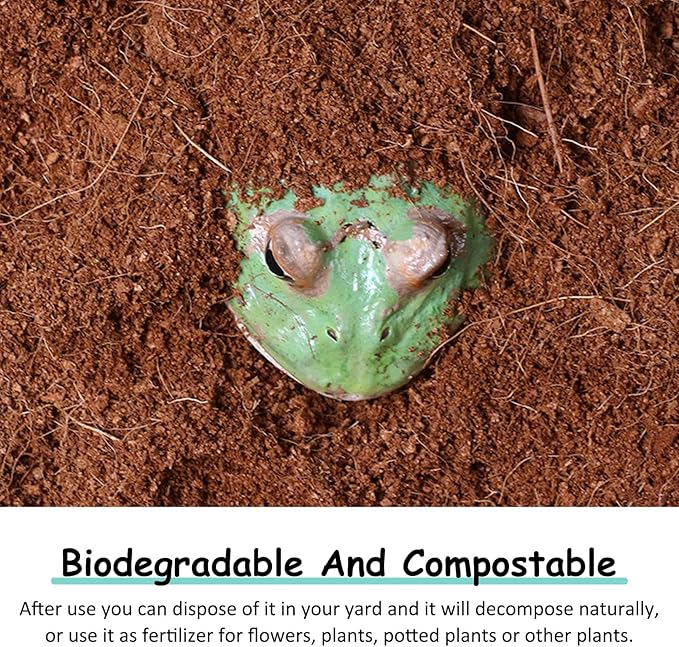 VCEPJH Loose Coconut Fiber Substrate 3 Pack Natural Coco Coir Reptile Bedding Tortoise Substrate Soil Habitat Accessories for Tarantula Snake Bearded Dragon Spiders Hermit Crabs