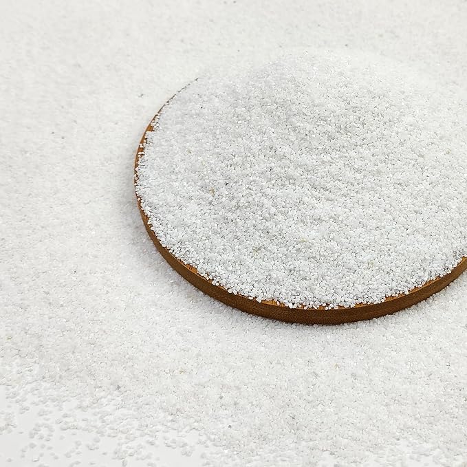 20 lbs Aquarium White Sand, 0.8-2 mm Small Aquarium Gravel for Fish Tank. Decorative Sand for Aquarium, Paintings, Plants Potted, Fire Pits, Candle, Vase and Crafts