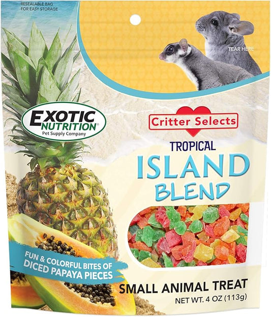 Island Blend Treat (18 lb.) - Healthy Natural Dried Diced Fruit Treat - Pineapple & Papaya - Sugar Gliders, Rats, Chinchillas, Ferrets, Parrots, Hamsters, Squirrels, Hedgehogs, Guinea Pigs, Small Pets