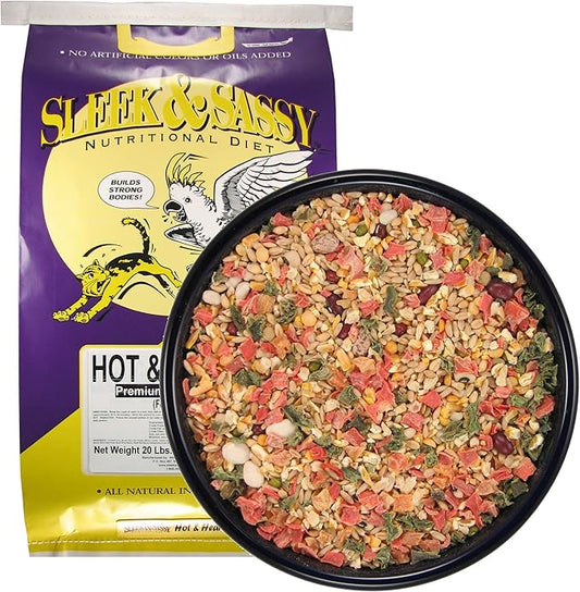 SLEEK & SASSY Hot & Hearty Premium Cooking Diet for Birds (20 lbs.)