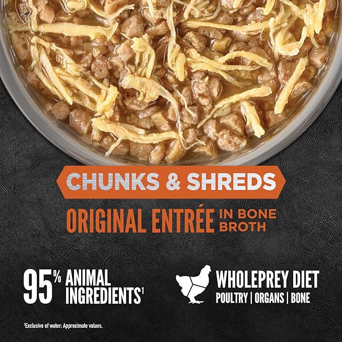 ORIJEN Chunks & Shreds Wet Cat Food Original Entrée 3oz Cans (12 Count)