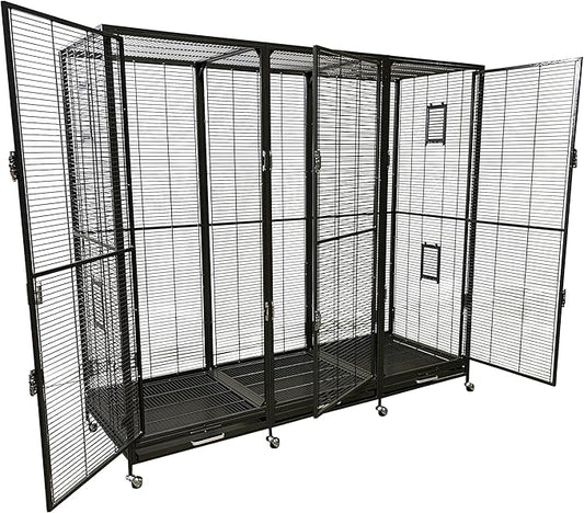 Exotic Nutrition Borneo Small Animal Cage - for Sugar Gliders, Squirrels, Marmosets & Other Small Pets (Cage + Add-On)